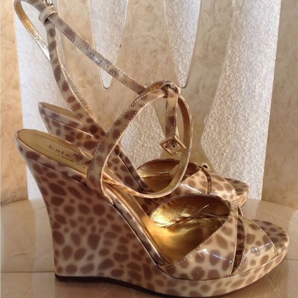 Kate Spade Vero-Ocelot Giraffe Print Wedges - Picture 14 of 15